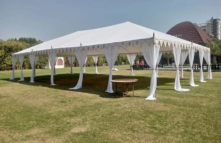 Finished canopy structures ready for dispatch