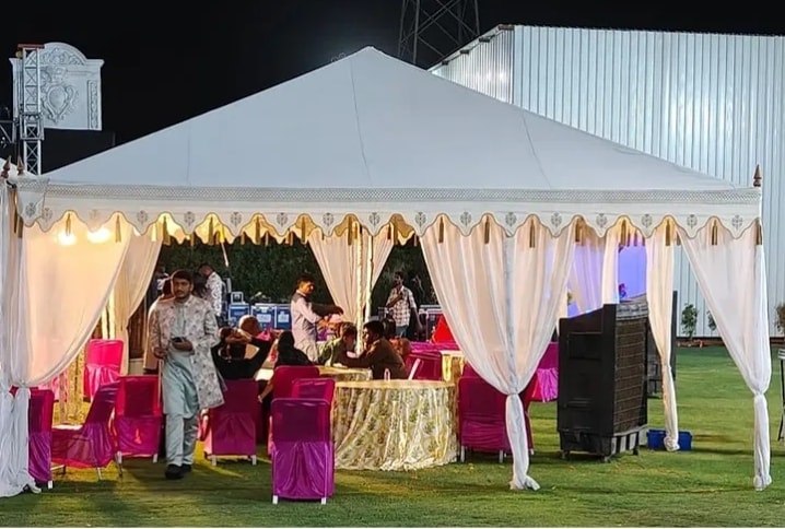Swiss Canopy night event lighting